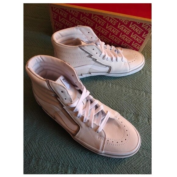 Vans Sk8-Hi BOLT Leather White/Drizzle Skate Retro Athletic Trainer VN0A5JIVXP3 main image 8